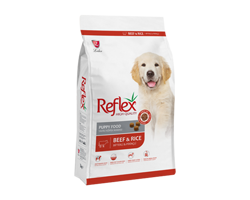 غذای توله سگ پاپی(Puppy ) رفلکس Reflex با طعم گوشت گاو و برنج    وزن 15 کیلوگرم